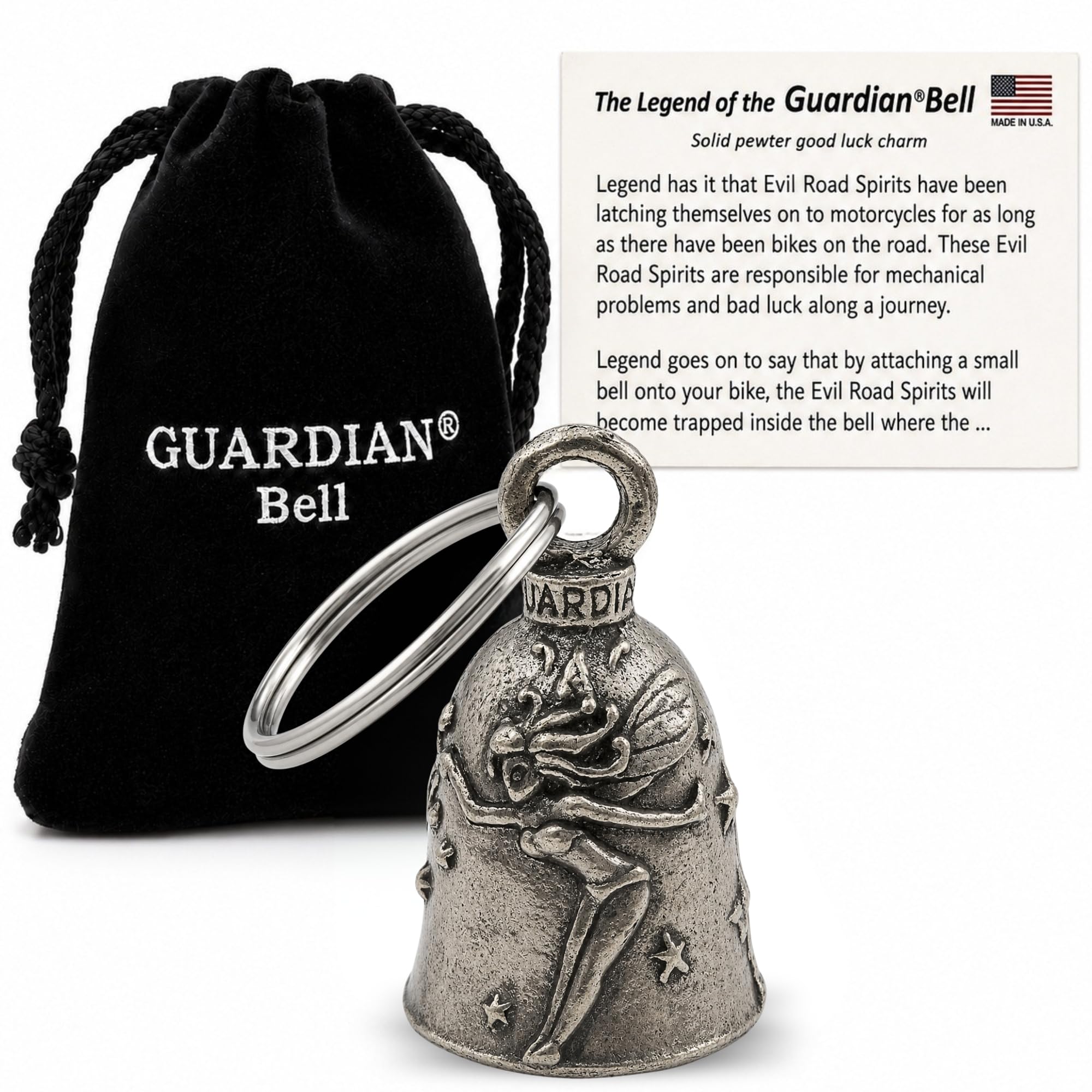 Amazon.com: Guardian Bell Fairy Good Luck Bell w/Keyring & Black